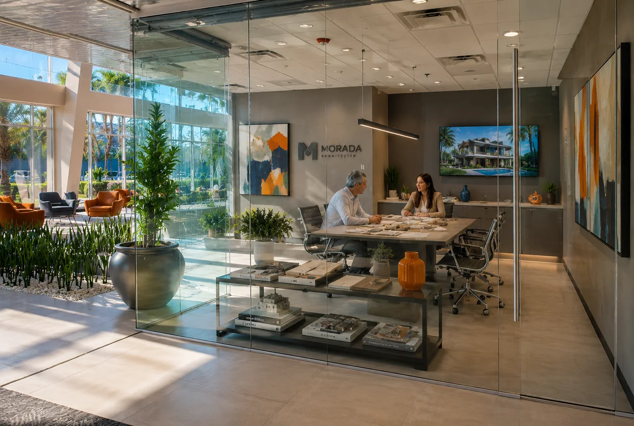 Glass office in clear mode